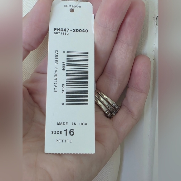 NWT Pendleton Petite Cream Virgin Wool Career Essentials slacks Size 16 16p - Picture 4 of 7